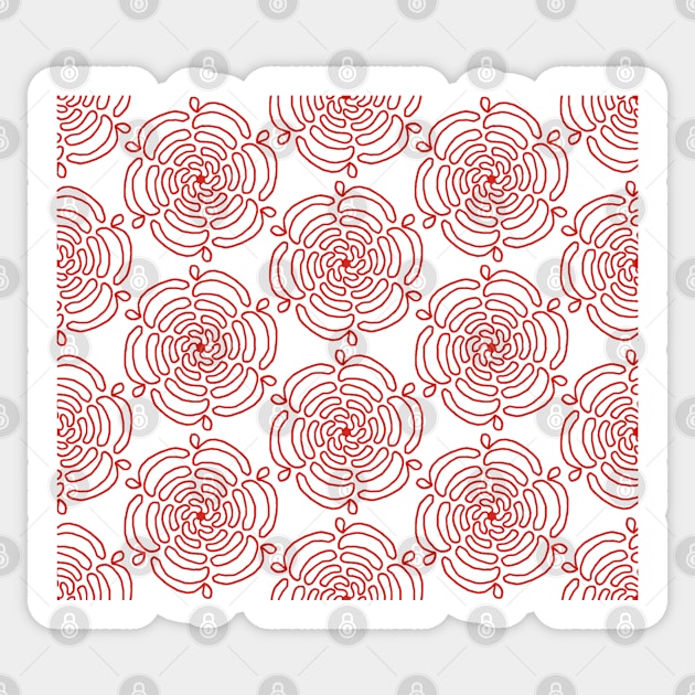 Seamless pattern with roses Sticker by marina63